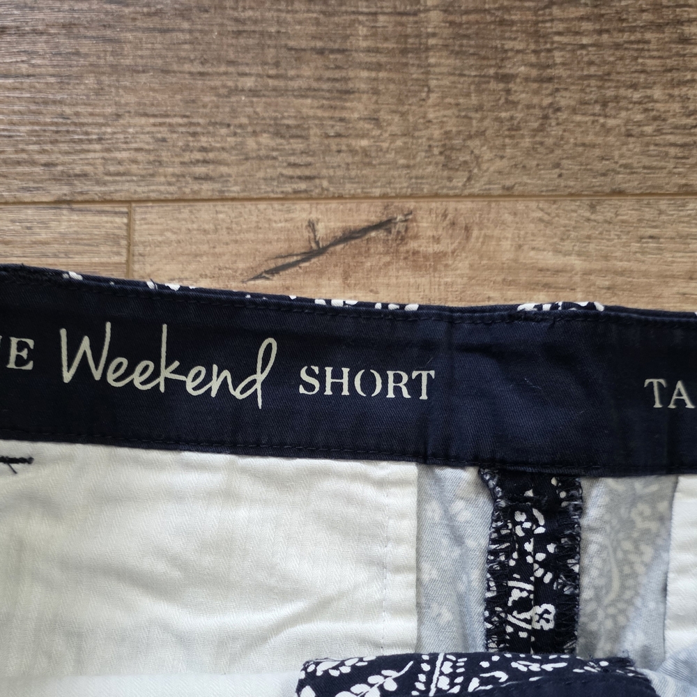 Talbots Navy Paisley Print Bermuda Shorts - Picture 3 of 4
